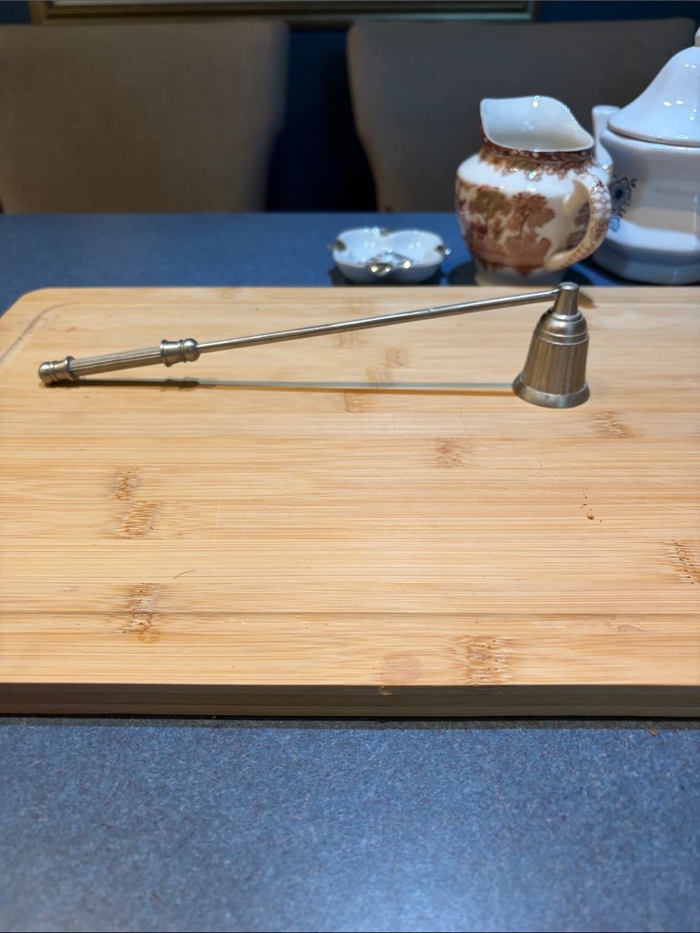 Silver Candle Snuffer with Long Handle - Stainless Finish